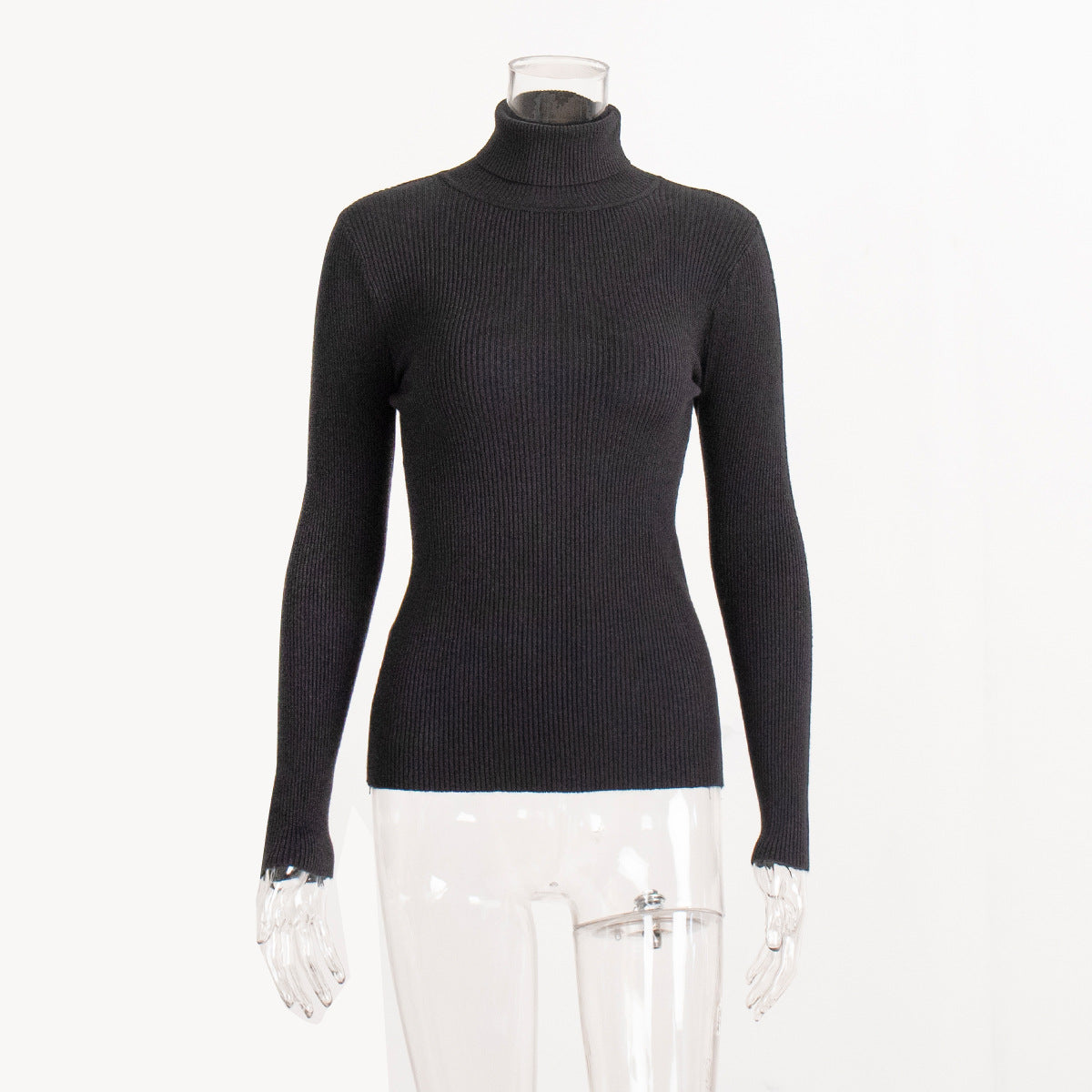 KKBOXLY Cross-border special for extended turtleneck sweater autumn and winter knitted bottoming shirt slim 2025 plus version turtleneck pullover sweater