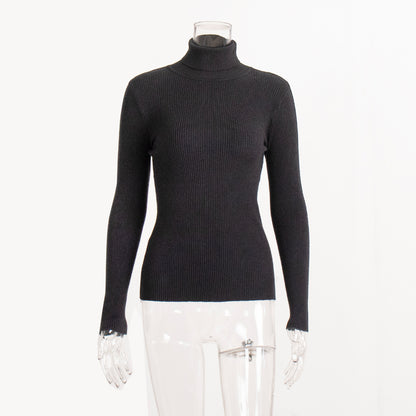 KKBOXLY Cross-border special for extended turtleneck sweater autumn and winter knitted bottoming shirt slim 2025 plus version turtleneck pullover sweater