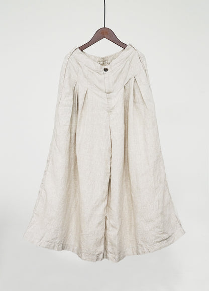 casual literary and artistic thickened linen wide-leg pants for women, high-waisted and thin floor-mopping samurai pants K22298