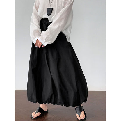 Luxi breathable cotton~ bud skirt  Korean simple summer new design high waist A skirt 1908