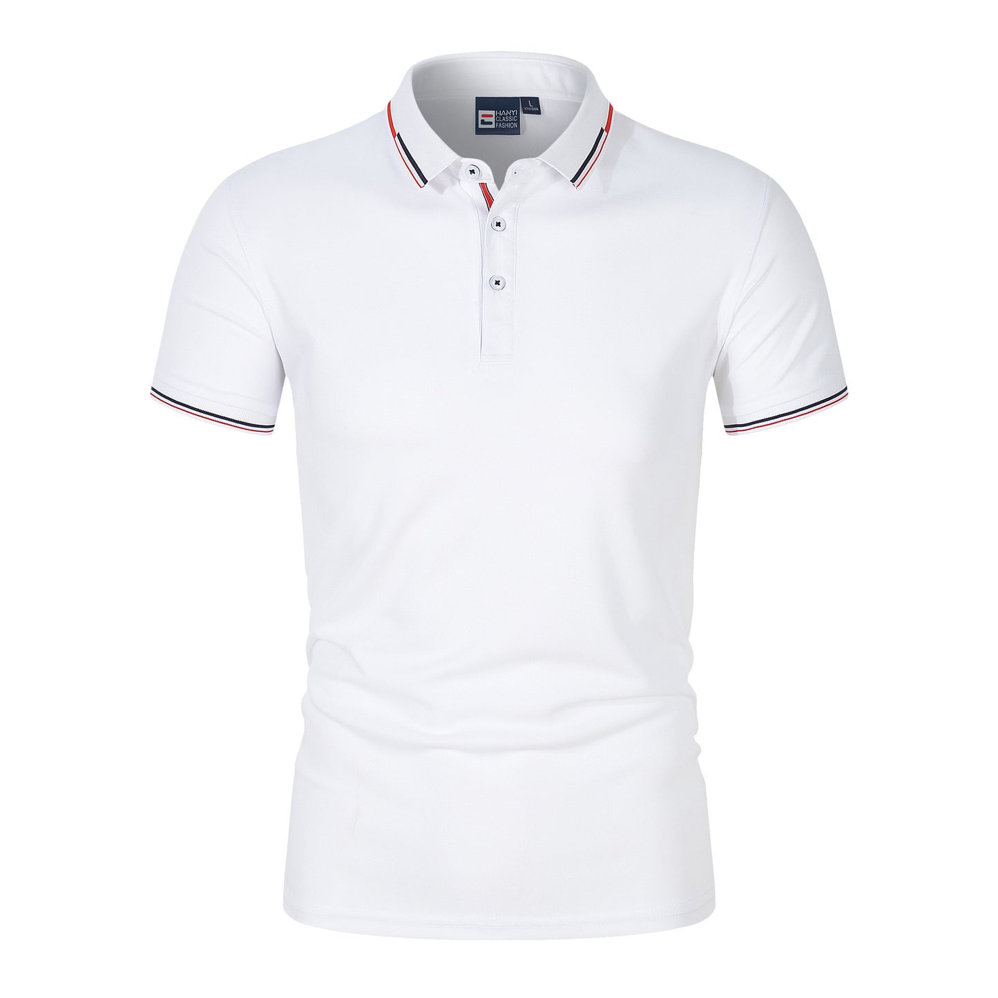 VLOVELAW 2025 New new solid color men's Polo shirt Popular trade large size light plate stand-up collar T-shirt  loose short sleeves, trendy