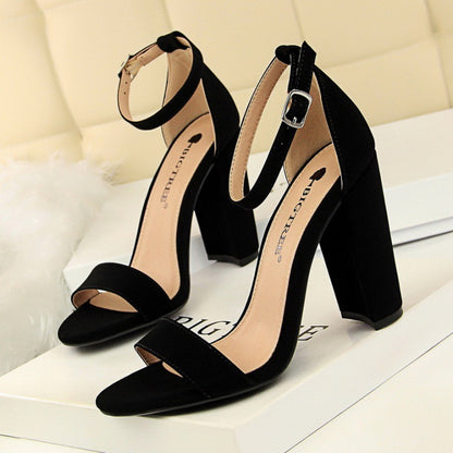 VLOVELAW  0509-1 European and American Style Women's Shoes High Heels Fashion Simple Thick Heel High Heel and Sexy Nightclub Strap Sandals