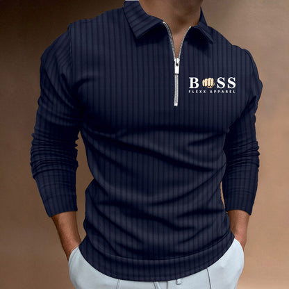 VLOVELAW 2025 Popular, , Autumn and Winter Express  New POLO Shirt Zipper Striped Long Sleeve Men's Polo Shirt