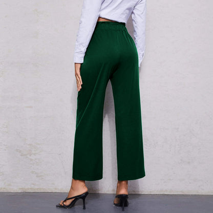 popular summer new New  ins popular women's clothing simple waist straight nine-point versatile casual pants