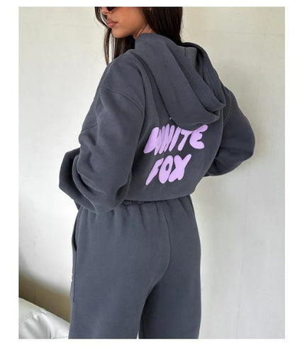 VLOVELAW 2025 New spring, autumn and winter new sweater set fashion sports LOGO long-sleeved pullover hooded sweater two pieces