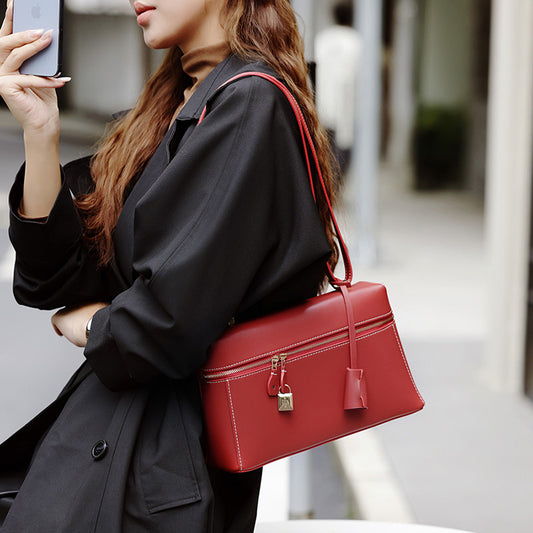 VLOVELAW 2025 New autumn and winter popular cowhide box bag commuter fashion shoulder oblique span bag elegant temperament handbag women