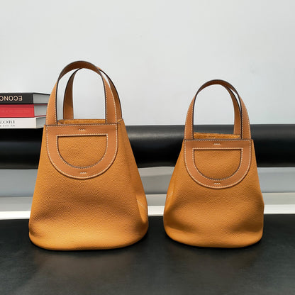 VLOVELAW 2025 popular New Fashion Commuter Shoulder Handbag First Layer Cowhide Bucket Bag Women's Genuine Leather Pig Nose Vegetable Basket Bag