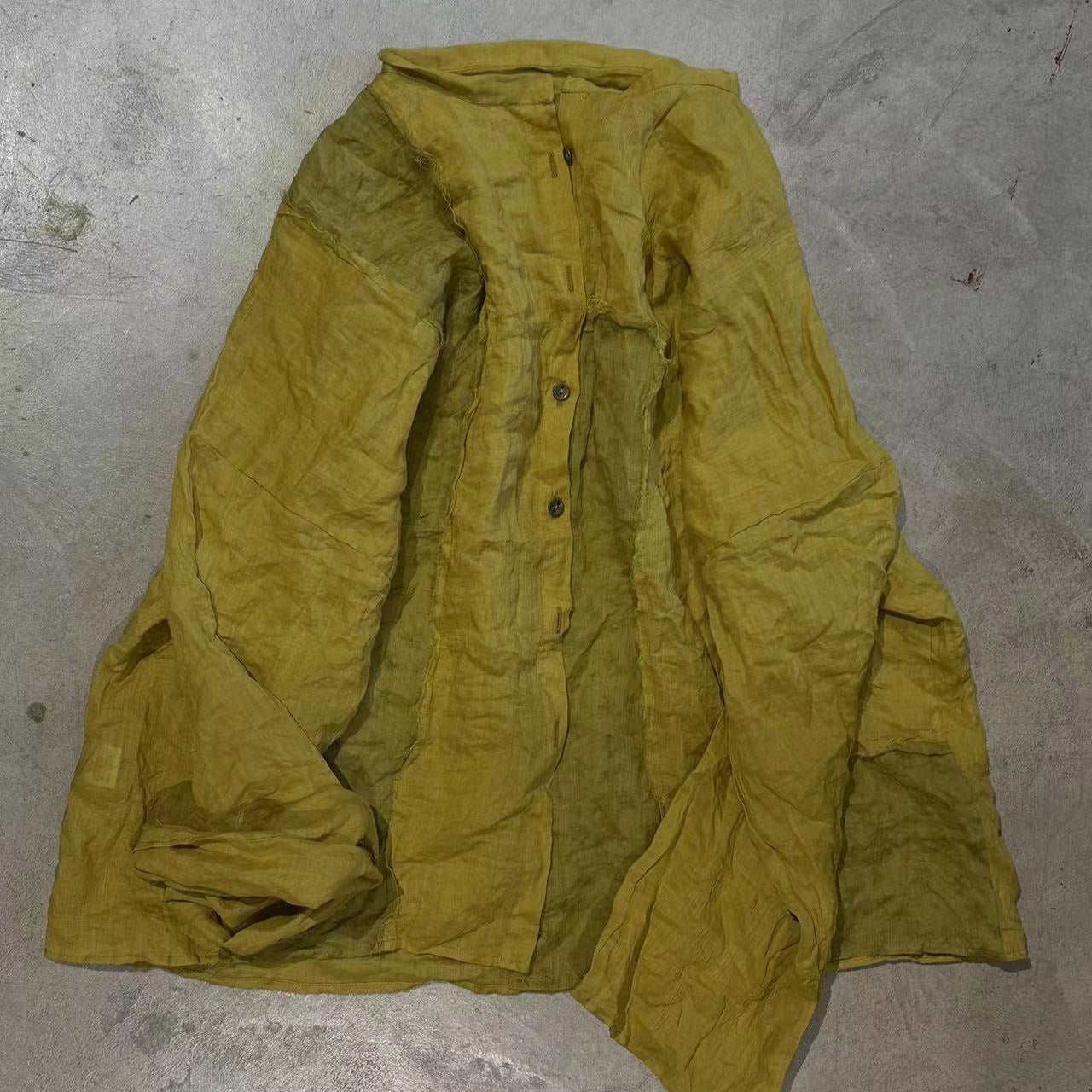 2025    Su Nian Weiyang 23/12 SN03 Fashion Retro Crew Neck Ramie Patchwork Cardigan