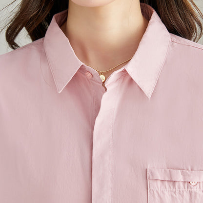 direct spring clothing new long-sleeved white pure cotton women's loose casual design niche shirt