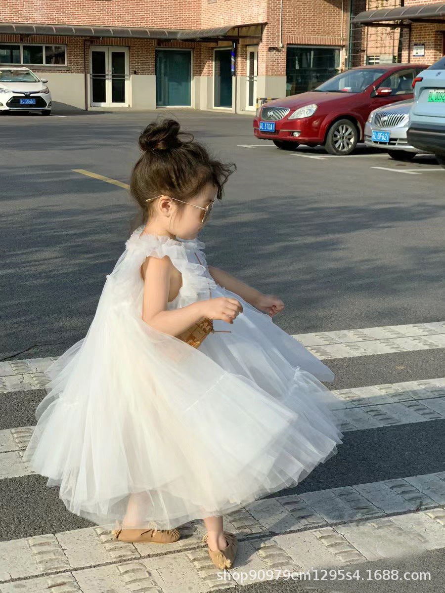 VLOVELAW 24 Years Internet Hot Girls Dress Flounced Sleeve Princess Dress Mesh Bubble Skirt Little Girl Birthday Little Dress