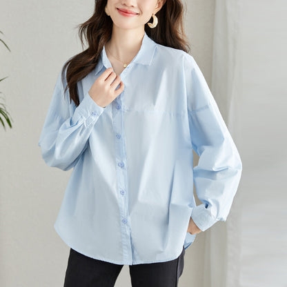 direct sales long-sleeved white shirt design sense niche commuting loose autumn cash chic shirt