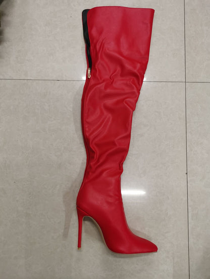34-43 plus Size HOTan and NEWn Fashion Stiletto Super High Heel over-the-Knee Stretch Boots  Wish Cross-Border Supply X398