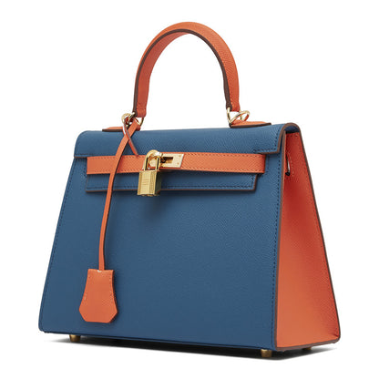 VLOVELAW 2025 Manufacturer wholesale palm print leather second generation Kelly contrasting bag shoulder quality women's bag crossbody versatile ins handbag