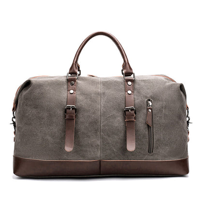 VLOVELAW 2025 2025 large-capacity men's hand-held travel bags, casual canvas with imitation leather messenger bags, luggage bags, fitness weekend bags