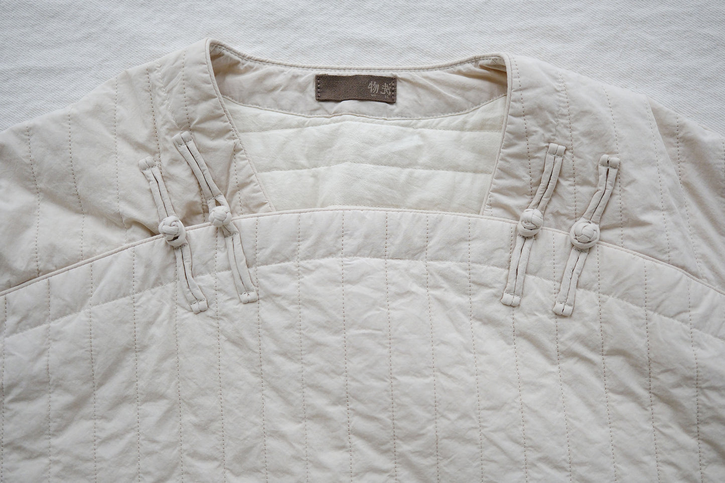 literary and artistic new Chinese-style quilting thread pressed square collar thin cotton-padded coat, cold loose cocoon-padded top M22371