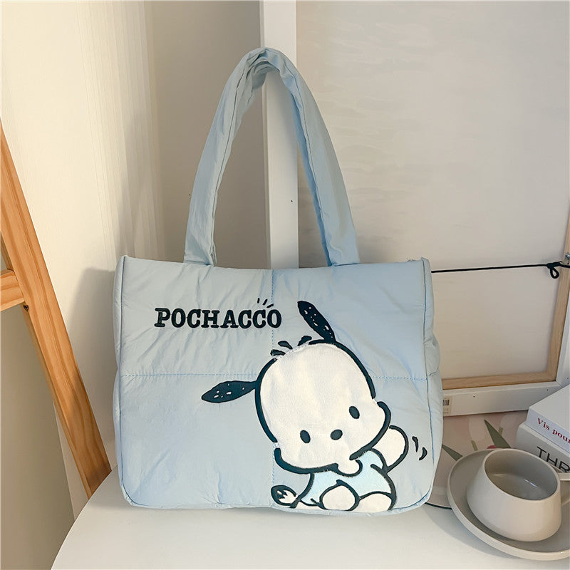 VLOVELAW New Cartoon Cute down Cloth Handbag Pacha Dog Shoulder Bag Melody Clow M Tote Bag