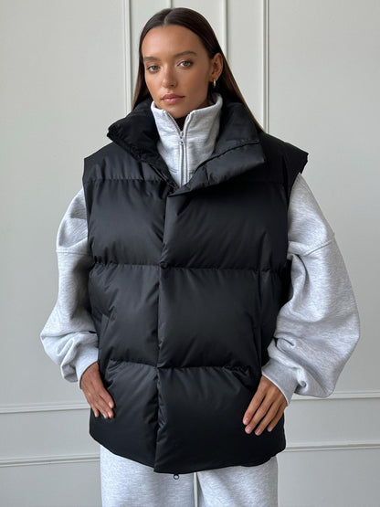 KKBOXLY Cross-border cotton clothes, vest jacket, 2025 autumn and winter new commuter loose sports and leisure vest, cotton jacket