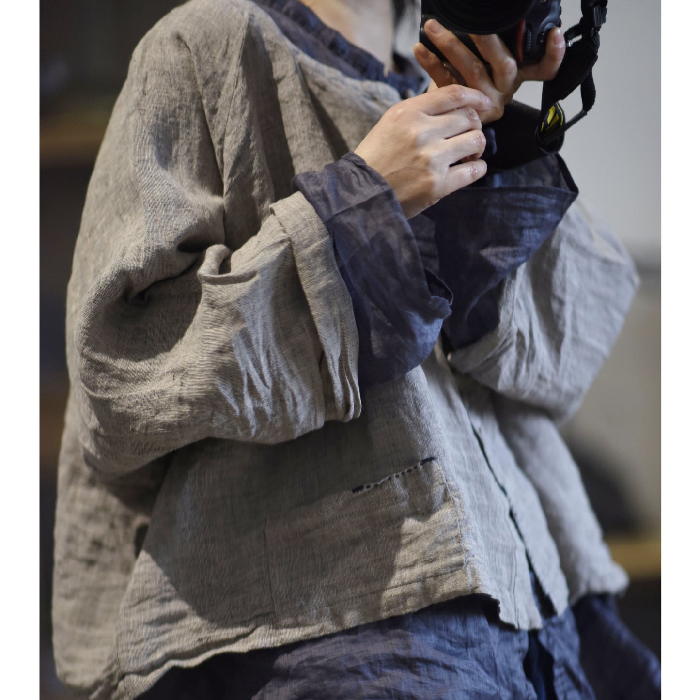 2025    23/2 Ah Sheng, literary and retro yarn-dyed linen cardigan, double-button collarless shirt