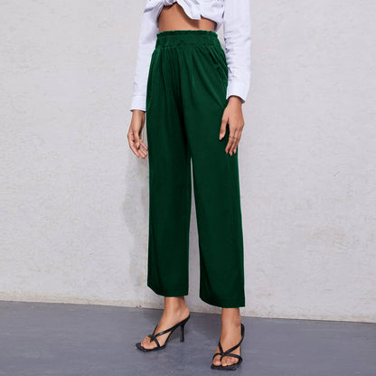 popular summer new New  ins popular women's clothing simple waist straight nine-point versatile casual pants