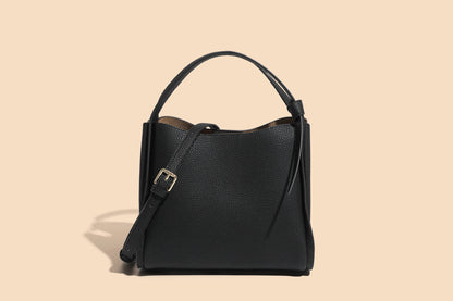 Women's Bucket Bag  New Fashion Genuine Leather High-Grade Simple Portable Lunch Bag Cowhide Leather Single-Shoulder Bag Messenger Bag