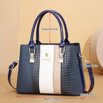 VLOVELAW 2025 bag women's bag advanced sense popular new texture middle-aged mother bag splicing contrasting color large-capacity handbag bag