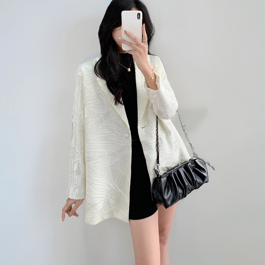2025 fashion women's clothing high-end jacket autumn commuting versatile suit loose temperament professional small suit outside