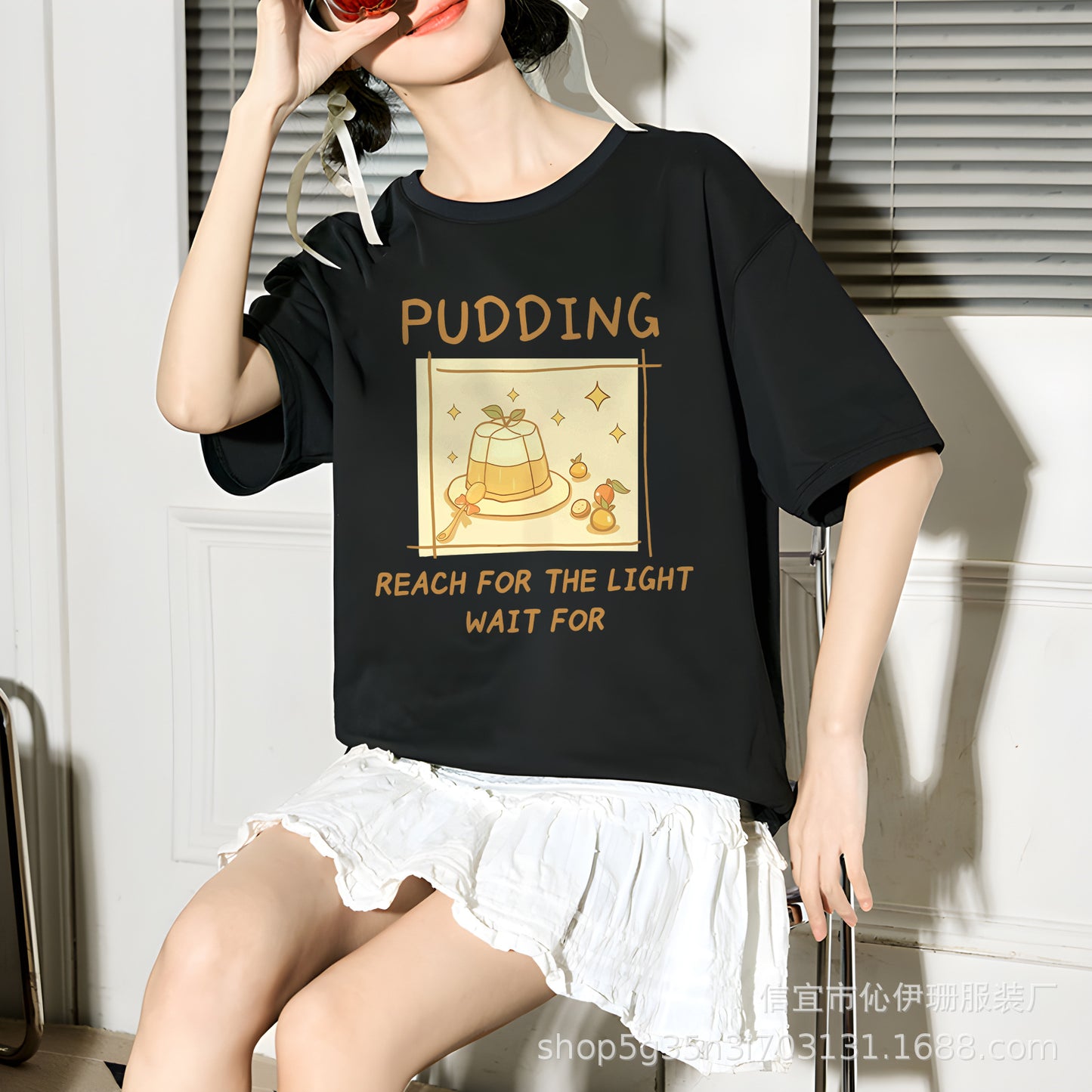 VLOVELAW Summer Women's Cotton Short-Sleeved T-shirts Women's  New Versatile Simple Style Loose Half-Sleeve Top Ins Trendy White