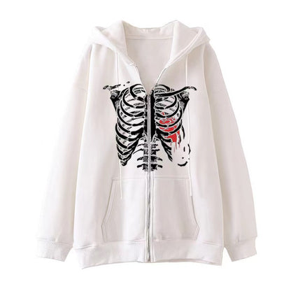 VLOVELAW 2025 Popular and  Diablo Skull Sweatshirt Men's and Women's Hoodies Goth Couple Harajuku Large Size Zipper Sweater