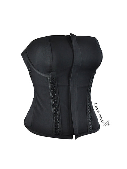 original designer, black lace fishbone chest wrap tube top steel bone chest pad vest bone coat