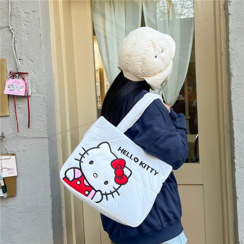 VLOVELAW New Cartoon Cute down Cloth Handbag Pacha Dog Shoulder Bag Melody Clow M Tote Bag