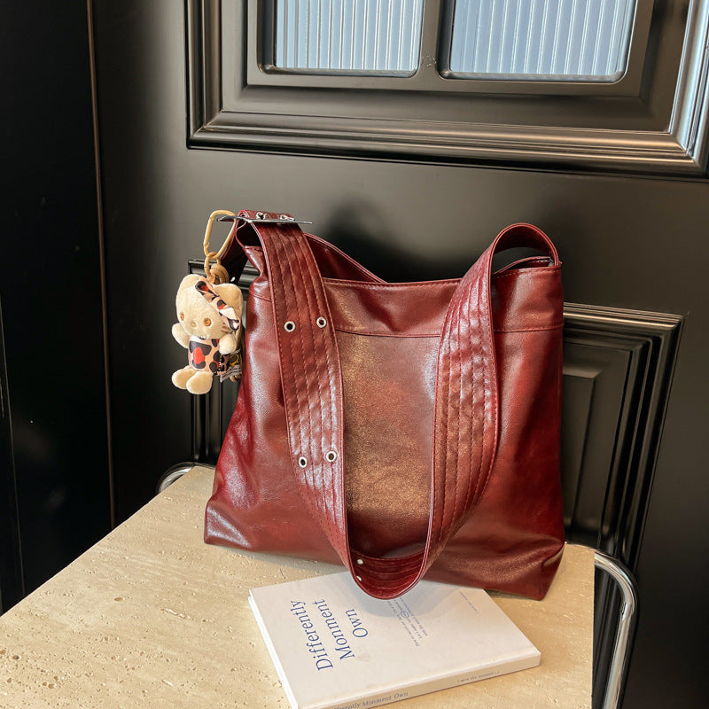 VLOVELAW 2025 Retro bag women's large capacity popular new casual versatile shoulder messenger bag niche work commuter tote bag