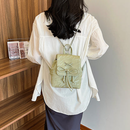 VLOVELAW 2025 Niche design bag popular new versatile chain backpack women's portable bucket bag premium sense going out backpack