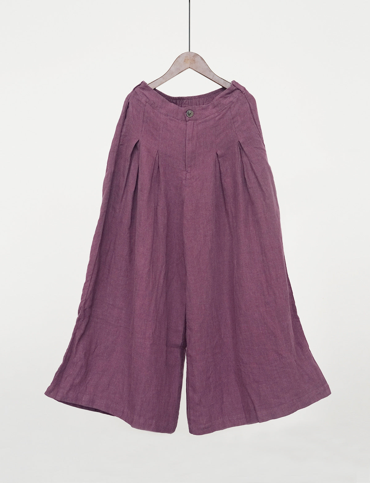 casual literary and artistic thickened linen wide-leg pants for women, high-waisted and thin floor-mopping samurai pants K22298