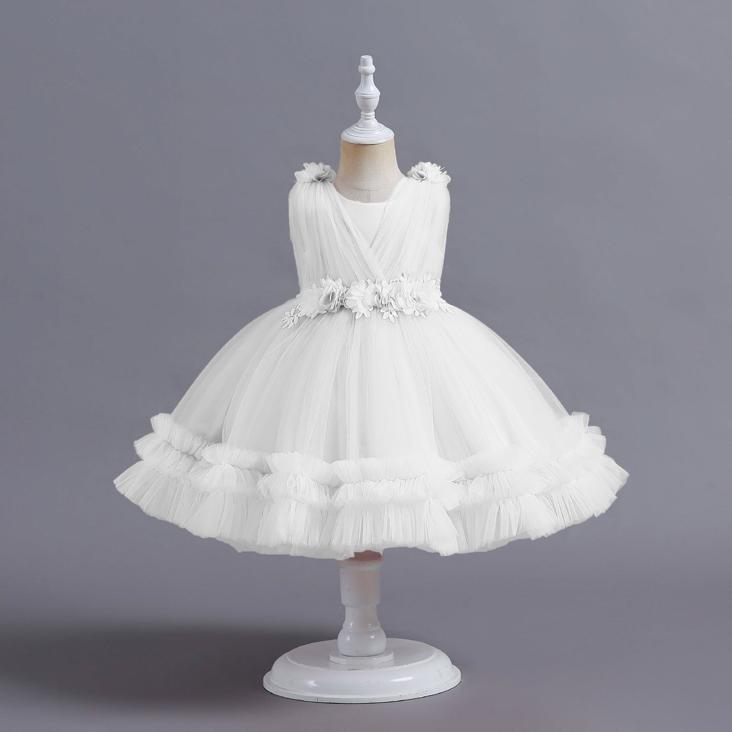Hot Trade New Children's Dress Tulle Tutu Cake Dress Princess Dress Girl Flower Girl's One-Year Birthday Baby Dress