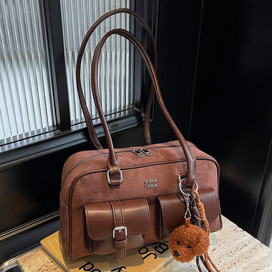 VLOVELAW 2025 Large capacity matte retro bag women's versatile popular new casual shoulder bag to work commuter underarm pillow bag