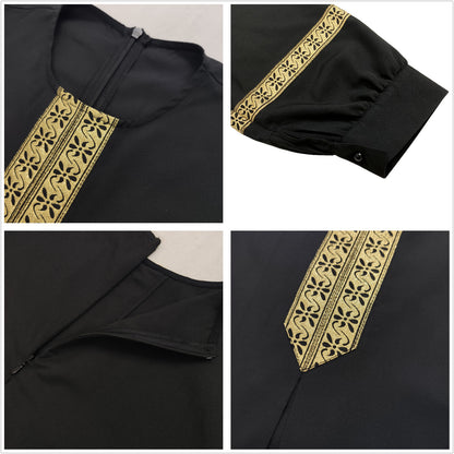 VLOVELAW Cross Border New Wish  Ethnic Style Webbing Loose Long Dress plus Size Dress Women