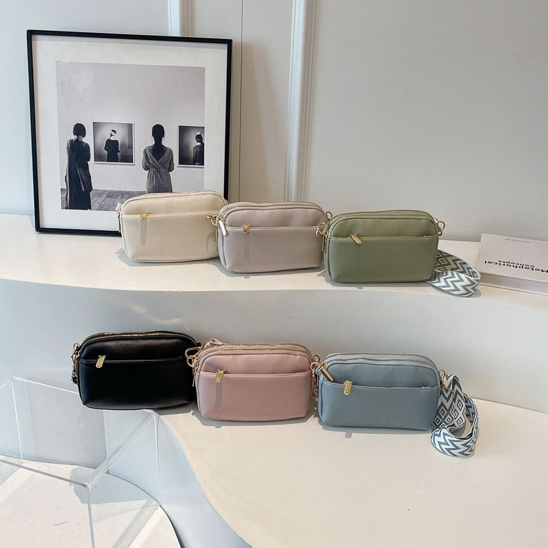 VLOVELAW Cross-Border Fashion Messenger Bag Small Square Bag Trendy Women's Bags Niche Solid Color Pu All-Match Simple Women's Shoulder Bag