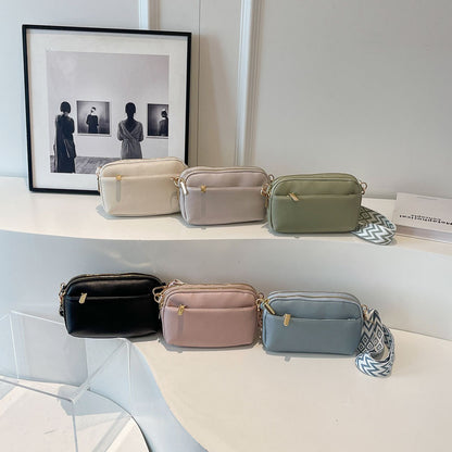 VLOVELAW Cross-Border Fashion Messenger Bag Small Square Bag Trendy Women's Bags Niche Solid Color Pu All-Match Simple Women's Shoulder Bag