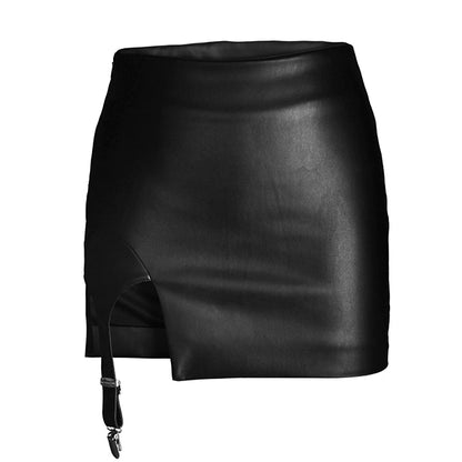original, black PU clip with mini slim leather skirt, sexy mini skirt hot skirt