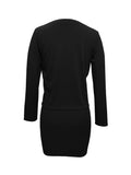 vlovelaw  Elegant Solid Slim Two-piece Dress Set, Long Sleeve Jacket & Bodycon Dress Outfits, Women's Clothing