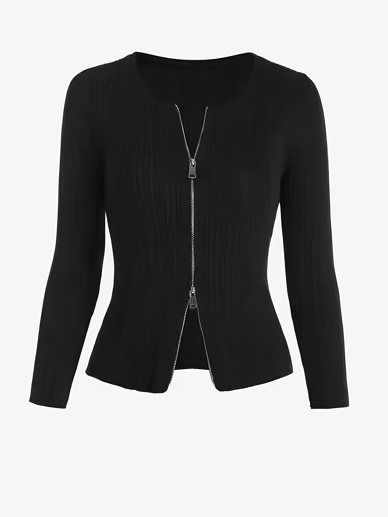vlovelaw  V-neck Laple Zip Cardigans, Casual Slim Long Sleeve Fall Winter Knit Cardigan, Women's Clothing