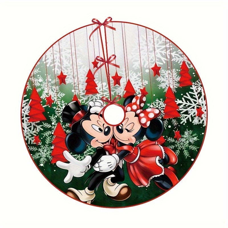 Joyful Christmas Tree Skirt - Modern Polyester Design with Tie Closure, Perfect for Holiday Home & Party Decor