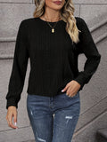 vlovelaw Solid Crew Neck Pullover Sweater, Casual Long Sleeve Sweater For Spring & Fall, Women's Clothing