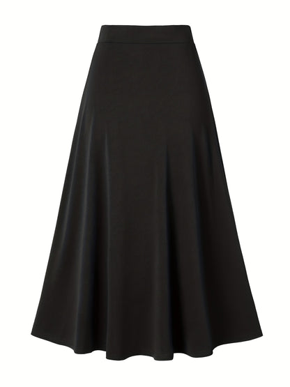 Solid Irregular Trim Skirt, Casual High Waist Skirt For Spring & Summer, Women's Clothing