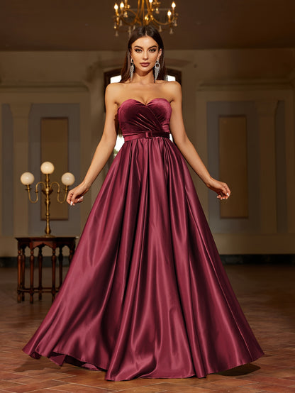 vlovelaw  Solid Floor Length Tube Dress, Elegant Sleeveless Dress For Party & Banquet, Women's Clothing