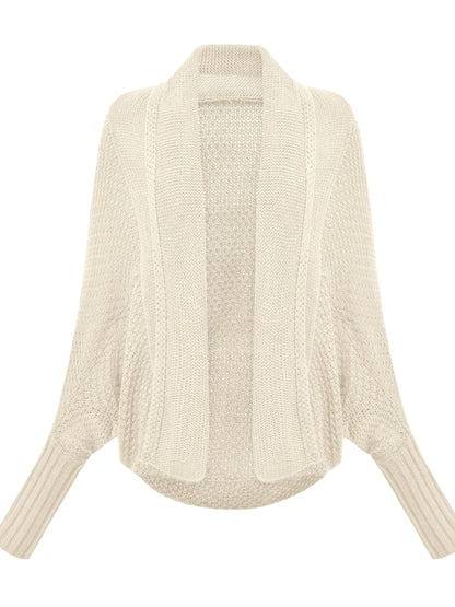 vlovelaw  Solid Open Front Cardigan, Elegant Batwing Sleeve Sweater, Women's Clothing
