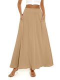 vlovelaw Pleated Long Skirt, Loose Casual Skirt For Spring & Summer, Women's Clothing