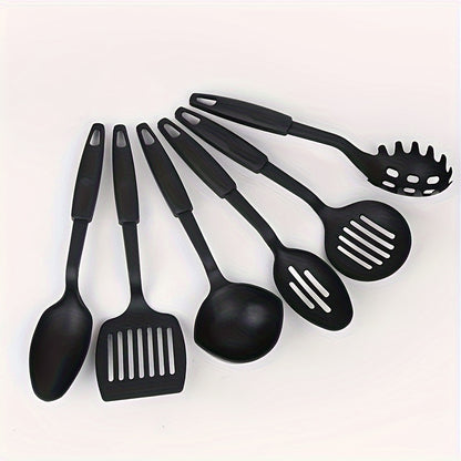 6pcs, Kitchen Utensils Set, Including Ladle, Spoon, Slotted Spoons, Spatula, Slotted Turner, Spaghetti Server, PC Plastic Kitchenware Set, Kitchen Gadgets, Kitchen Accessories, Home Kitchen Items
