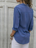 Versatile Solid Button Front Shirt, Casual Long Sleeve Shirt For Spring & Fall, Women's Clothing