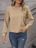 vlovelaw Solid Crew Neck Pullover Sweater, Casual Long Sleeve Sweater For Spring & Fall, Women's Clothing